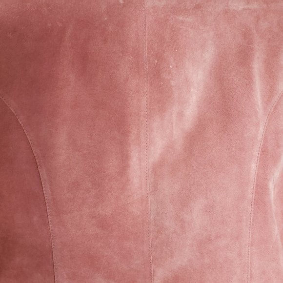 EXPRESS Pink 100% Genuine Leather Suede Shirt Jacket Shacket Size 11/12 M Vtg - Picture 5 of 12